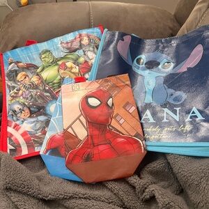 Marvel and Disney Tote Bags 4 piece bundle